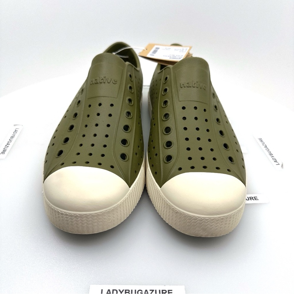 NIB Native Jefferson Shoes Rookie Green & Bone White Unisex - Sizes: 6, 8, 9, 12